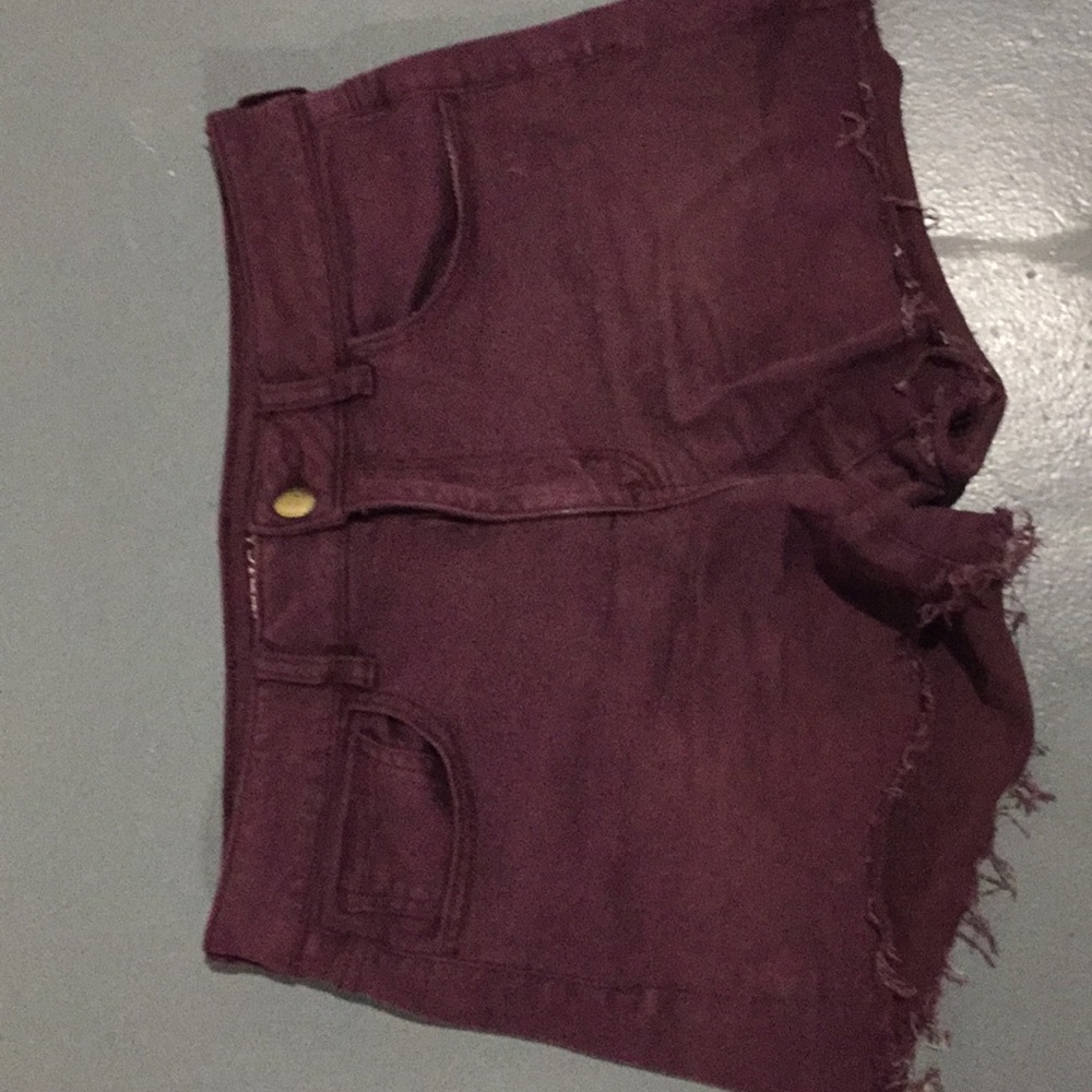 Maroon Jean shorts
